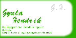 gyula hendrik business card